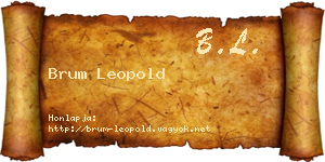 Brum Leopold névjegykártya